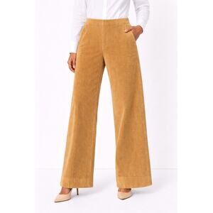 Veronica Beard Taylor Wide Leg Corduroy Pants Camel Honey High Rise Trouser 8